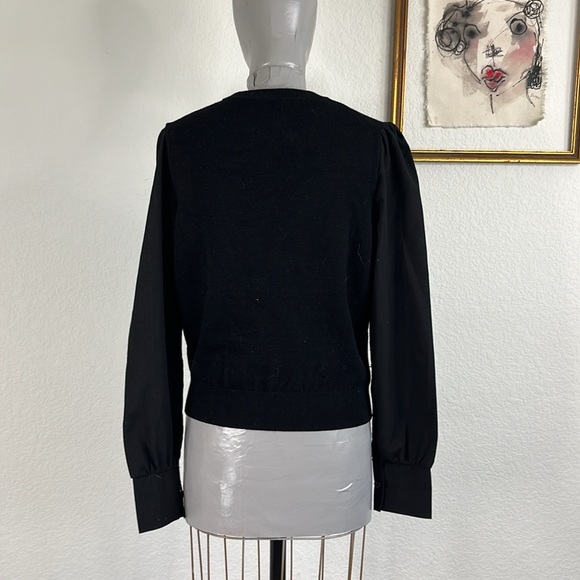 French Connection Addin Mixed Media Dress Shirt Sweater Sweater - Picture 5 of 7